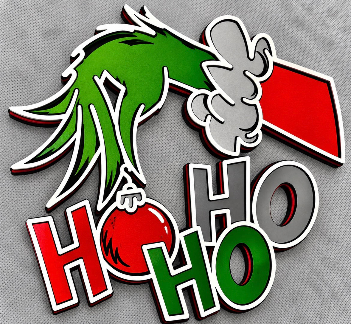 Layered Wooden Wall Art – HO HO HO